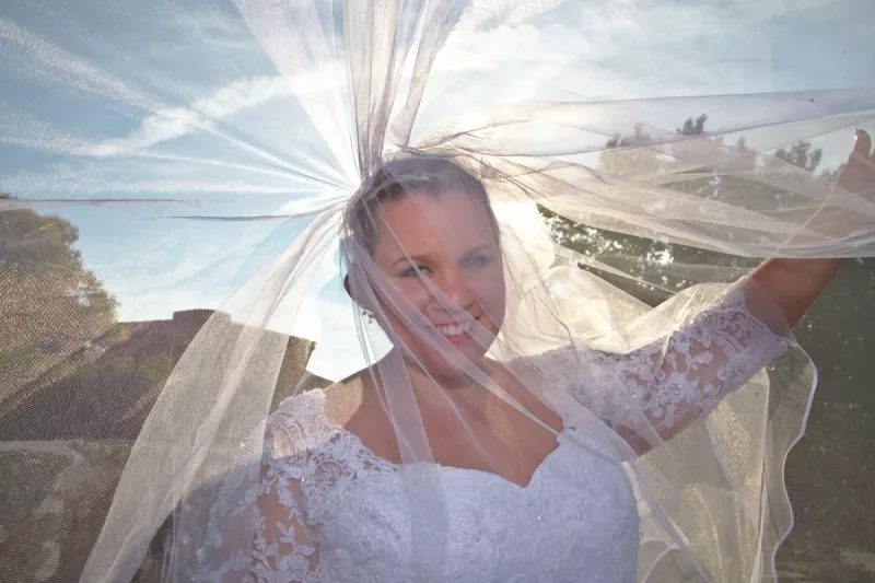 photographe mariage rousset mariee voile