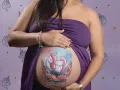 img  grossesse peinture belly painting licorne ventre femme enceinte